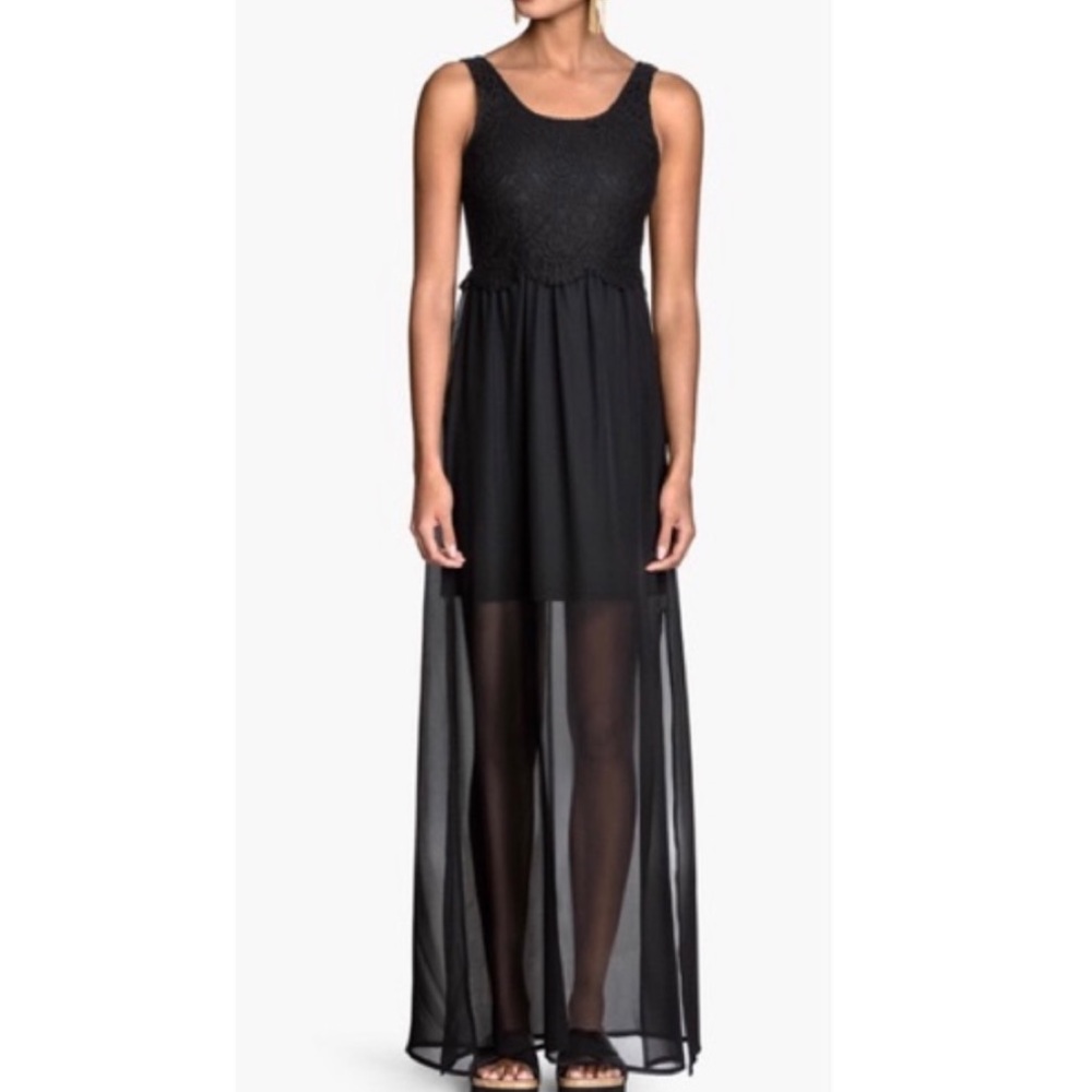 NWT H&M Lace Chiffon Maxi Dress